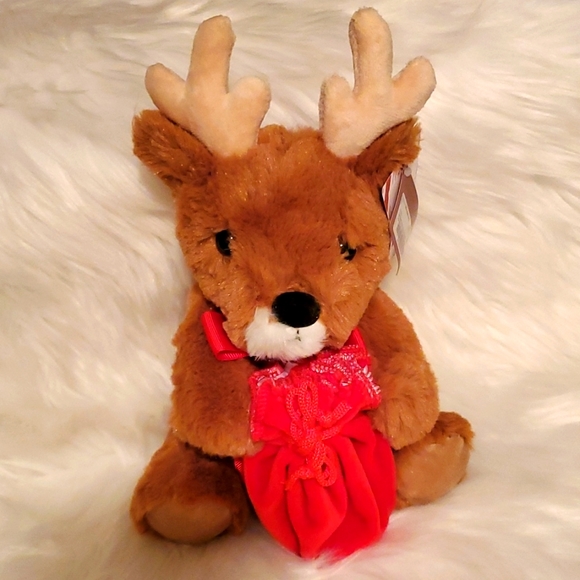 Plush Reindeer with velvet jewelry pouch For Gifting Jewels - Picture 2 of 4